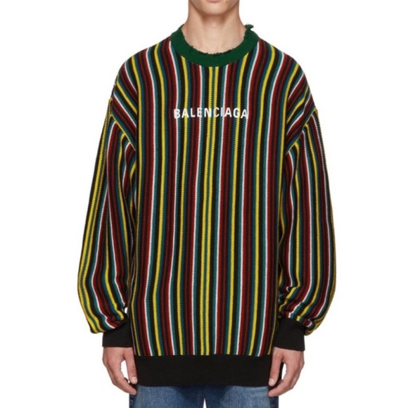 Balenciaga Other - BALENCIAGA Multicolor Striped Logo Sweater